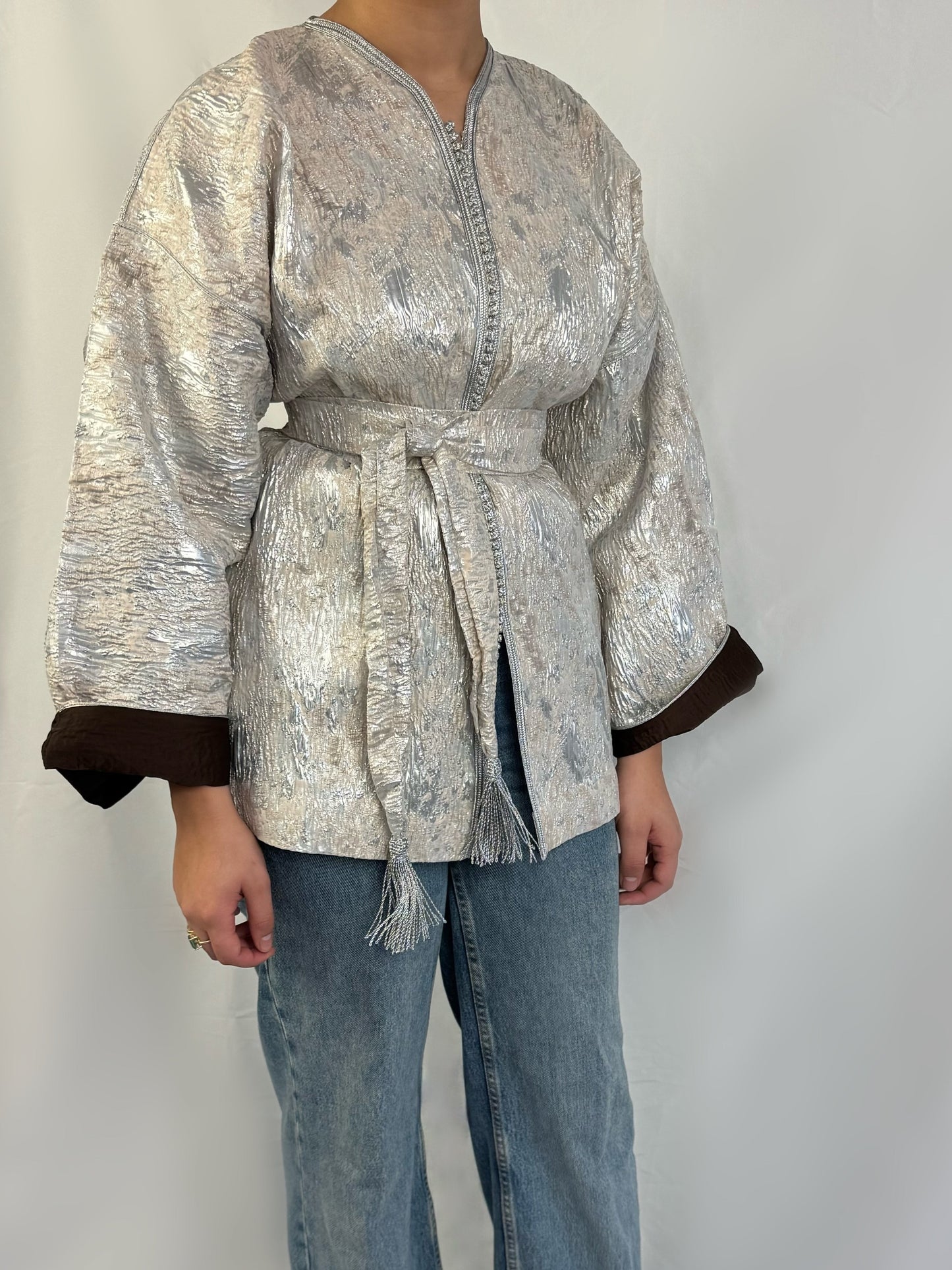 Kimono argenté x marron