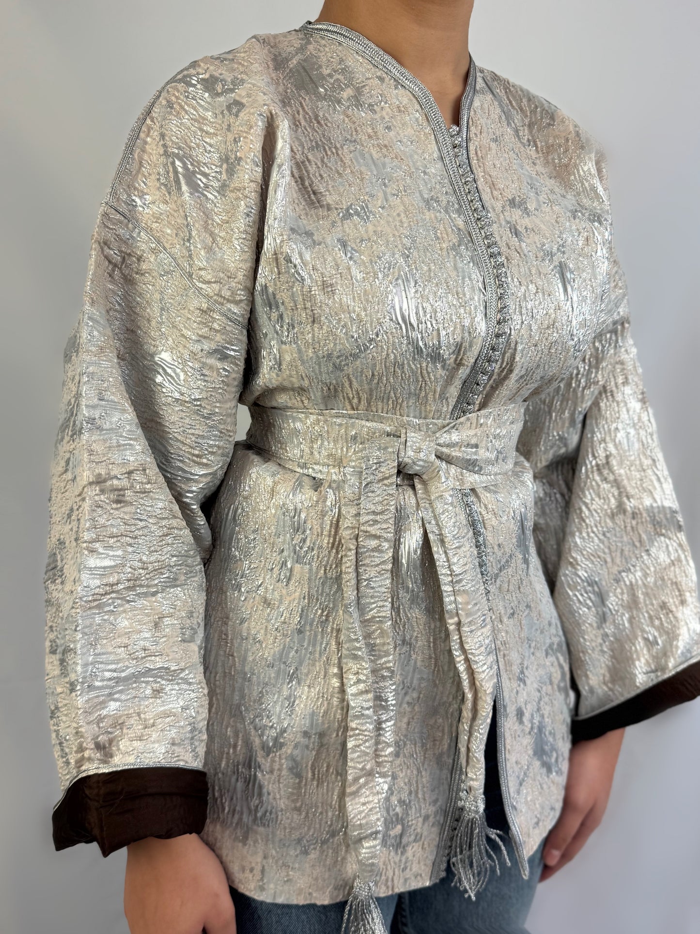 Kimono argenté x marron