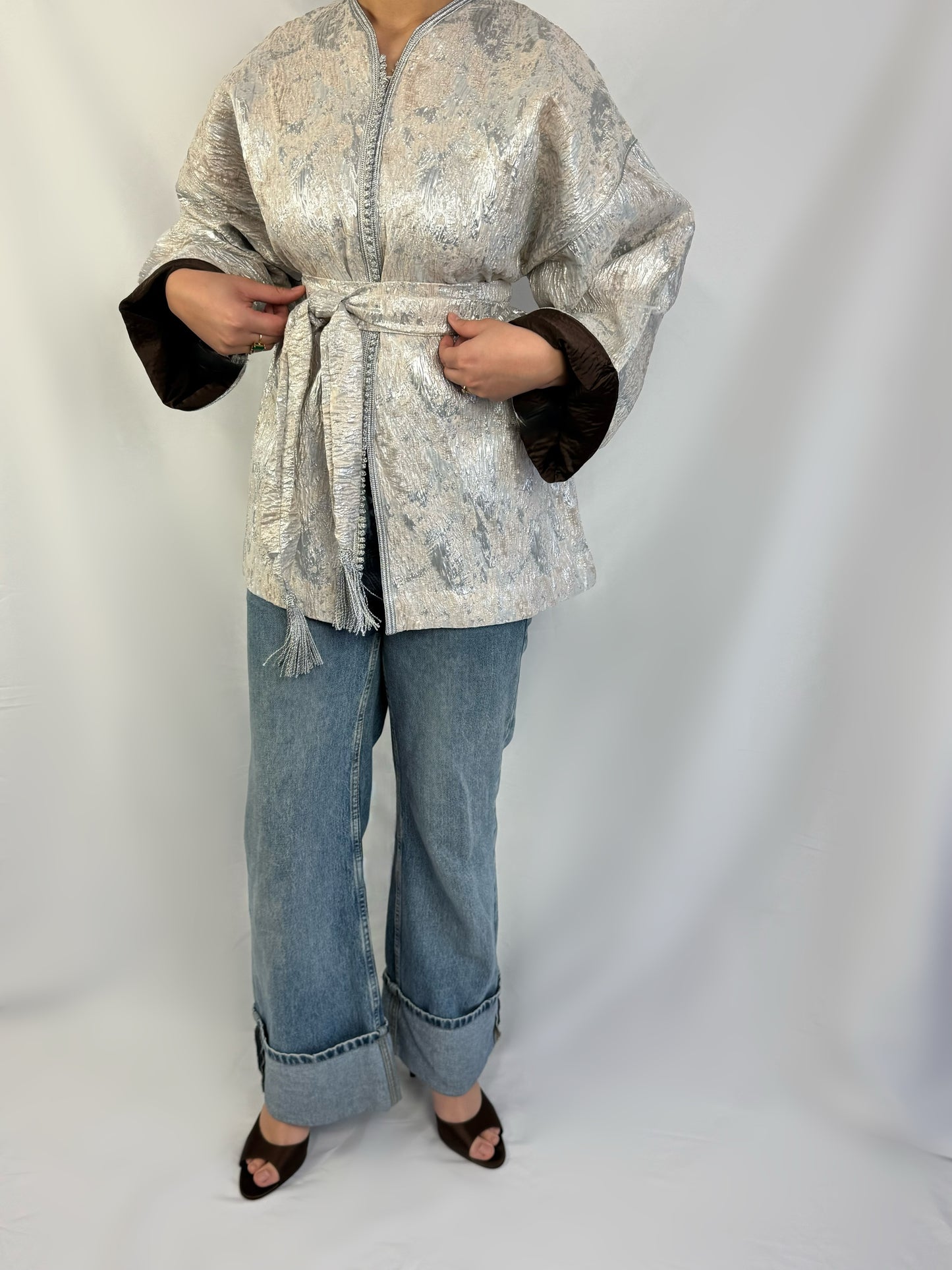 Kimono argenté x marron