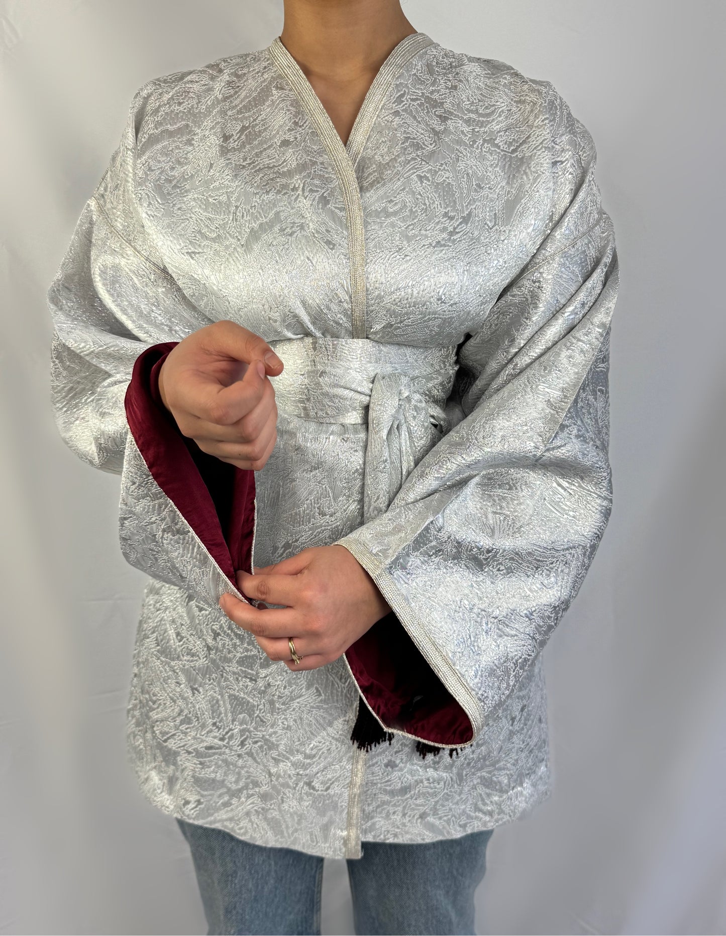 Kimono argenté x rouge